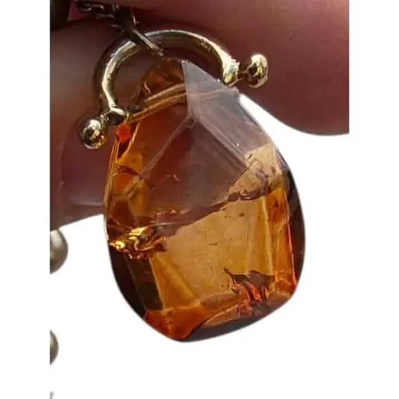 Monet Faux Amber Pendant Necklace - Picture 3 of 4